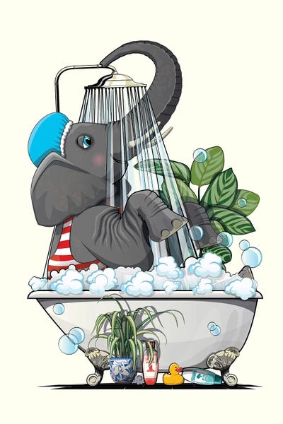 WyattDesign: Elephant In The Shower by WyattDesign