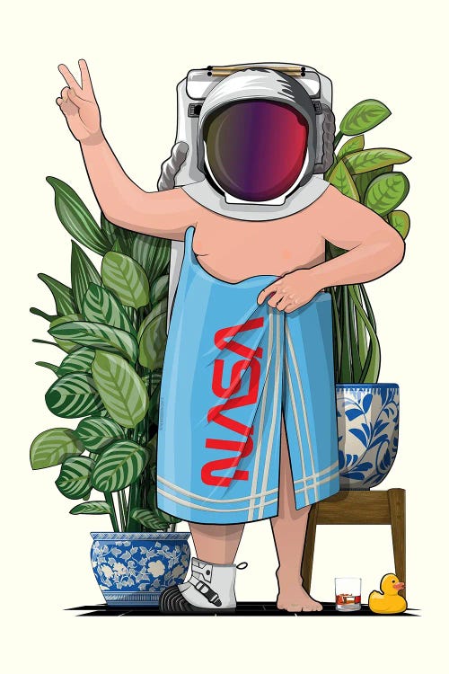 Space Astronaut In Bath Towel