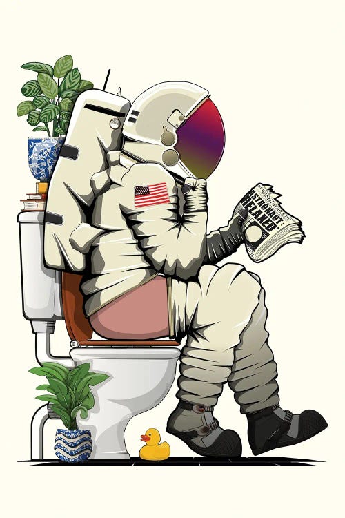 Space Astronaut On The Toilet