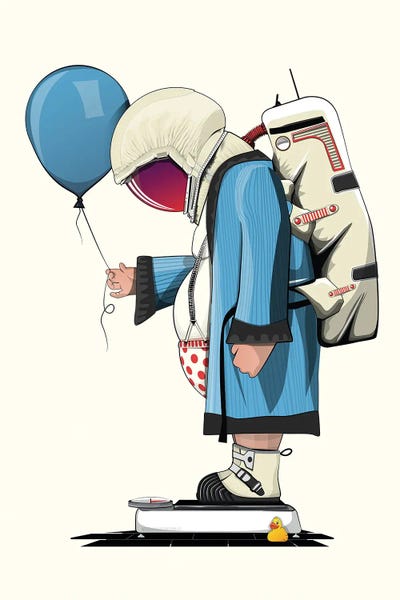 WyattDesign: Space Astronaut On Bathroom Scales by WyattDesign