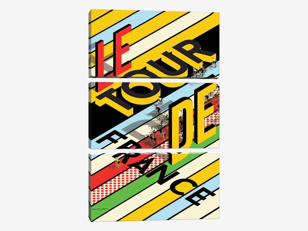 Tour De France Peloton by WyattDesign 3-piece Canvas Art Print
