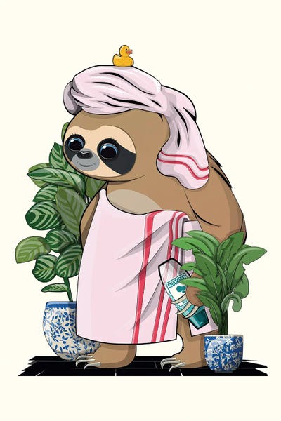 WyattDesign: Sloth In The Bathroom by WyattDesign