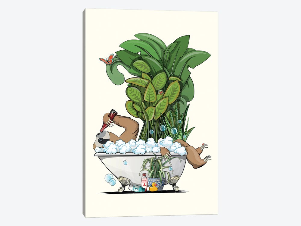 Sloth Relaxing In The Bathtub by WyattDesign 1-piece Art Print