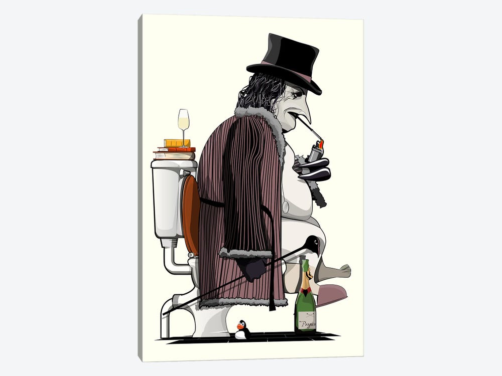 The Penguin On The Toilet by WyattDesign 1-piece Canvas Print