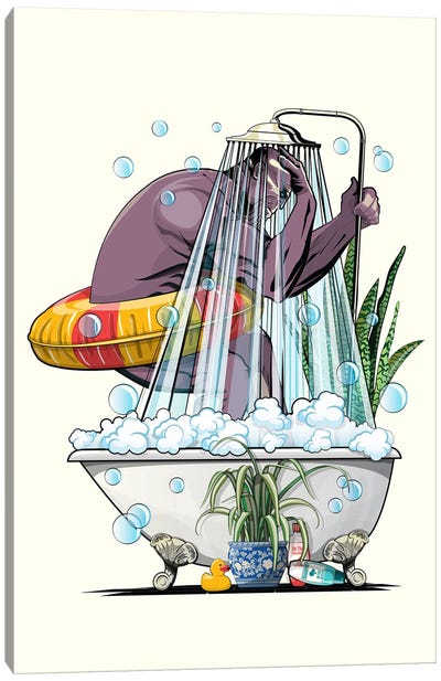 Thanos In The Shower Canvas Art Print - Crude Humor Art