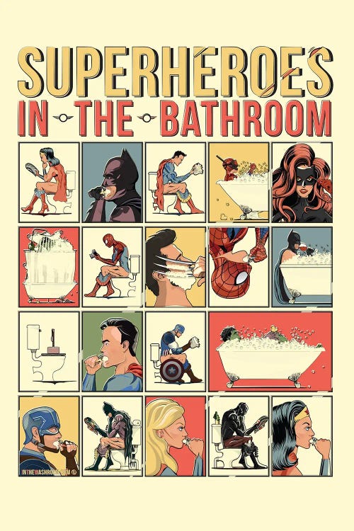 Superheroes In The Bathroom