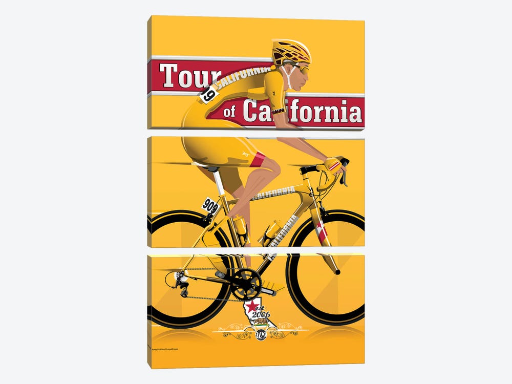 Tour Of California Cycling Race by WyattDesign 3-piece Canvas Print