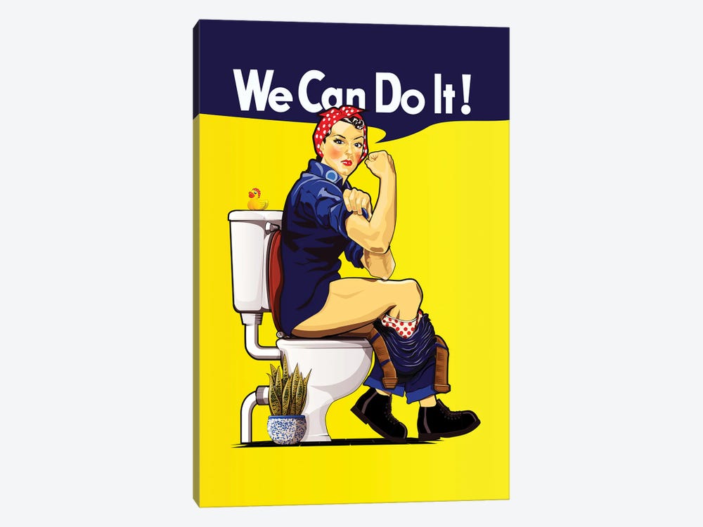 We Can Do It On The Toilet by WyattDesign 1-piece Canvas Artwork