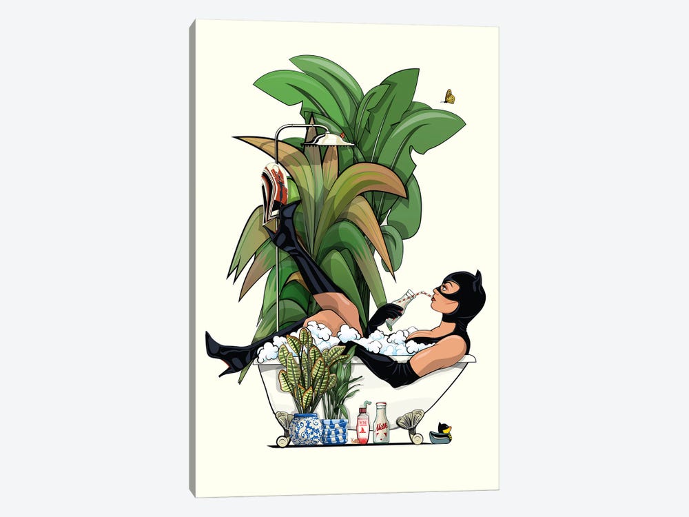 Catwoman In The Bath by WyattDesign 1-piece Canvas Print