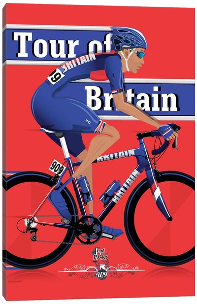 Tour Of Britain Cycling Race Canvas Art Print - WyattDesign