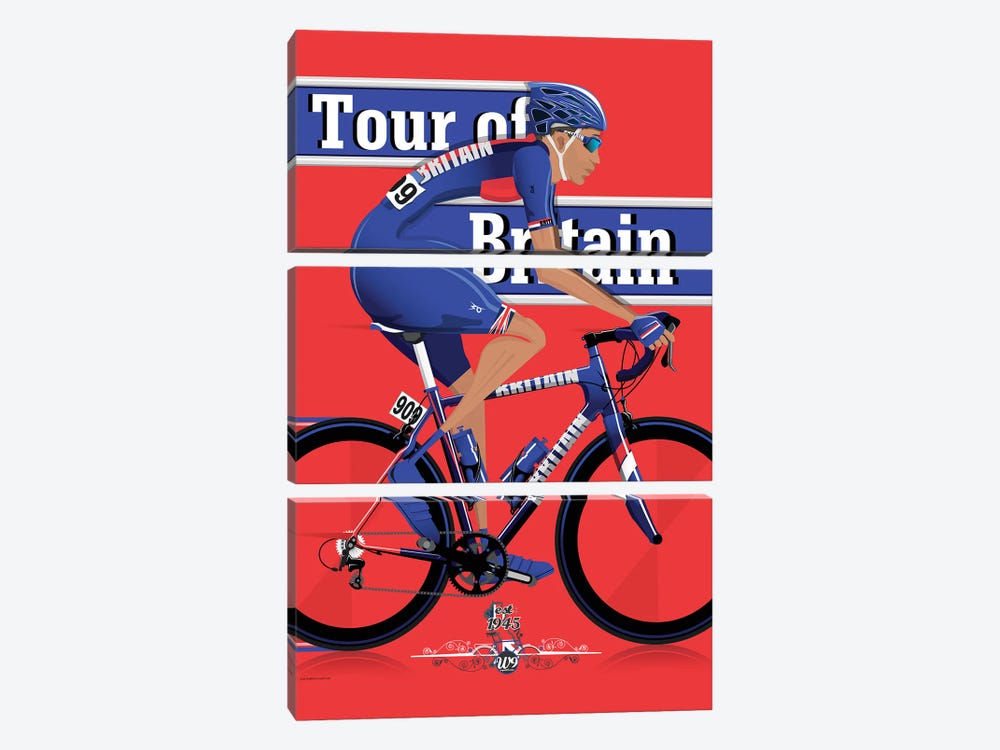 Tour Of Britain Cycling Race by WyattDesign 3-piece Canvas Artwork