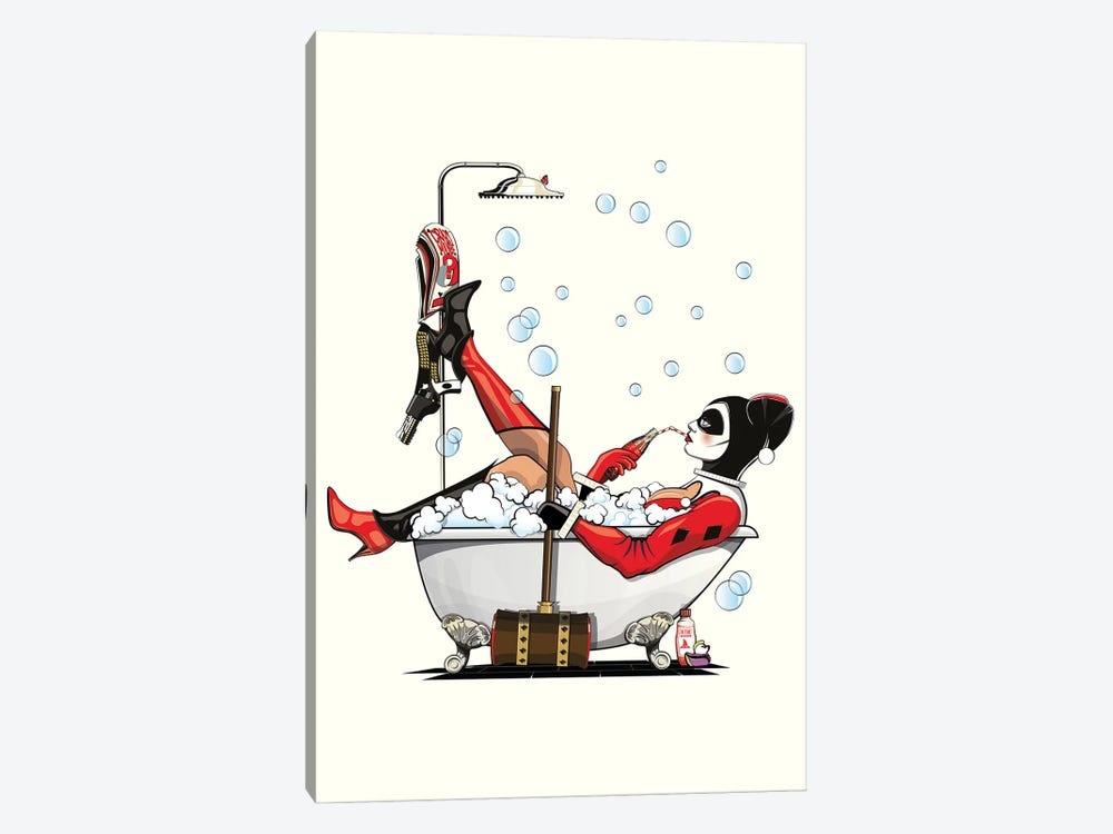 Harley Quinn In The Bath by WyattDesign 1-piece Canvas Print