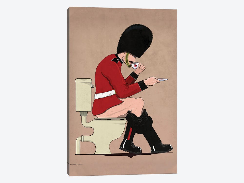 British Soldier On The Toilet by WyattDesign 1-piece Canvas Wall Art