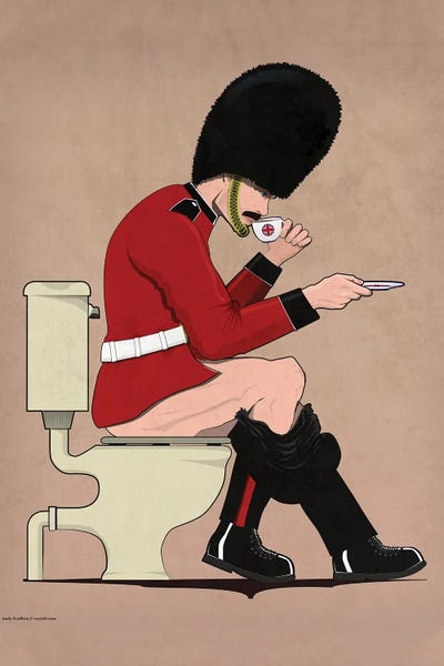 British Soldier On The Toilet