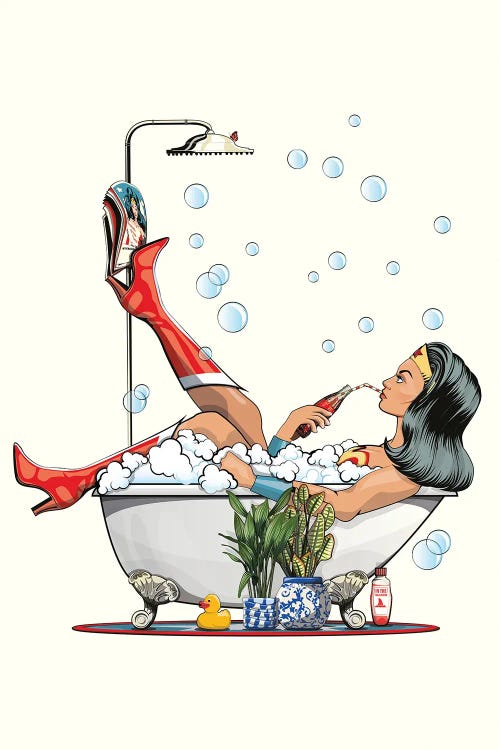 Wonder Woman In The Bath