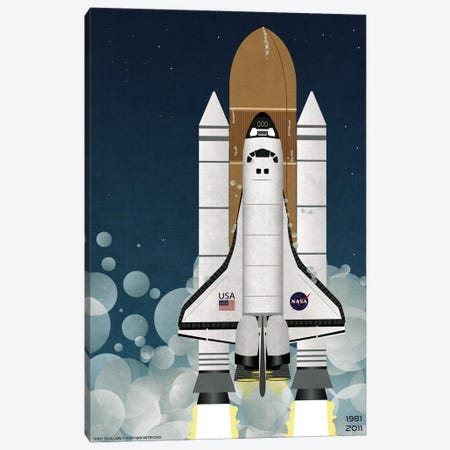 Nasa Space Shuttle Rocket Canvas Print #WYD43} by WyattDesign Canvas Wall Art
