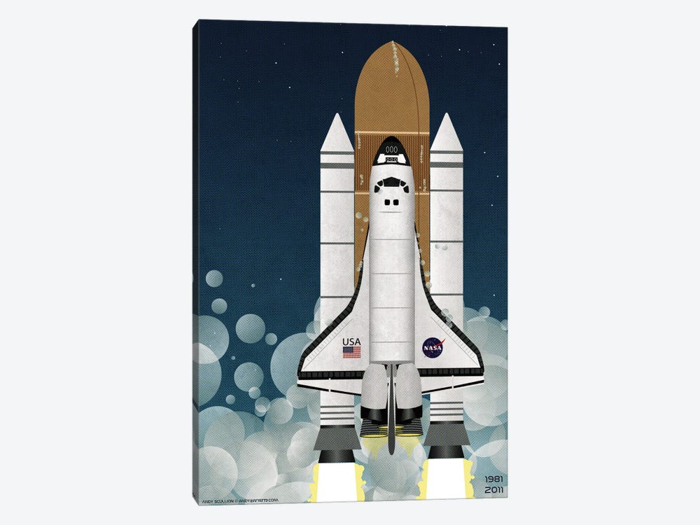 Nasa Space Shuttle Rocket by WyattDesign 1-piece Canvas Art Print