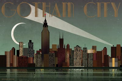 Gotham City Skyline Canvas Print by WyattDesign | iCanvas
