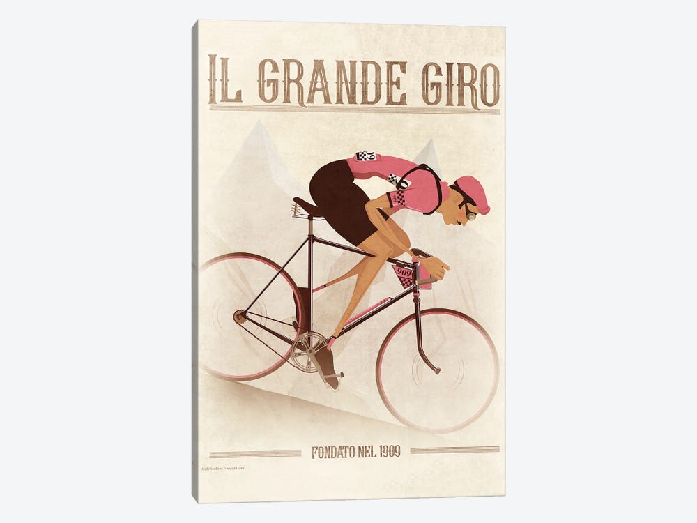 Giro D'Italia Vintage Cycling Tour by WyattDesign 1-piece Canvas Art
