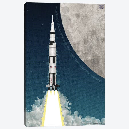 Nasa Space Rocket Apollo Saturn V Canvas Print #WYD49} by WyattDesign Canvas Art