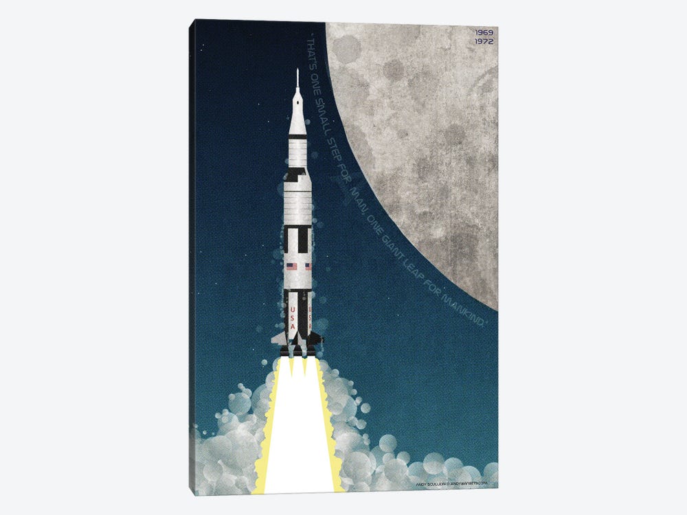 Nasa Space Rocket Apollo Saturn V by WyattDesign 1-piece Art Print