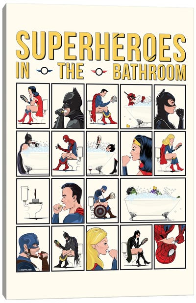 Broom With Border Canvas Art Print - Captain America