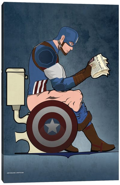 Captian America Canvas Art Print - Comic Book Character Art