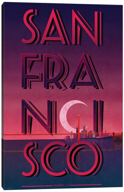 San Francisco Skyline Canvas Art Print - WyattDesign