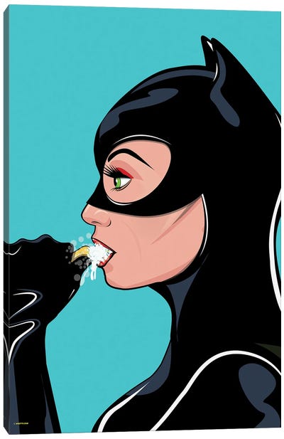 Cat Teeth Canvas Art Print - Comic Book Character Art