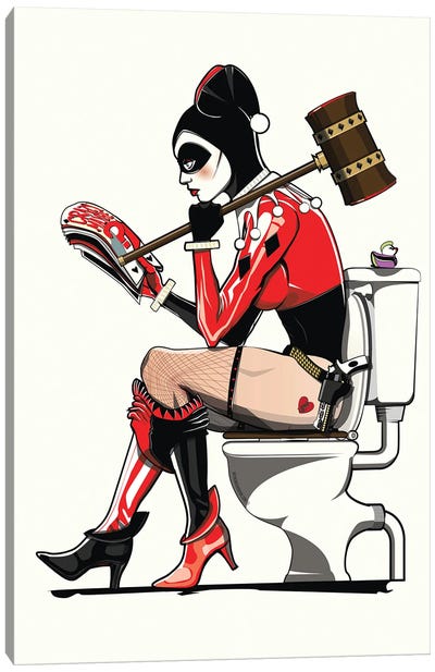 Harley Loo Canvas Art Print - Bathroom Break