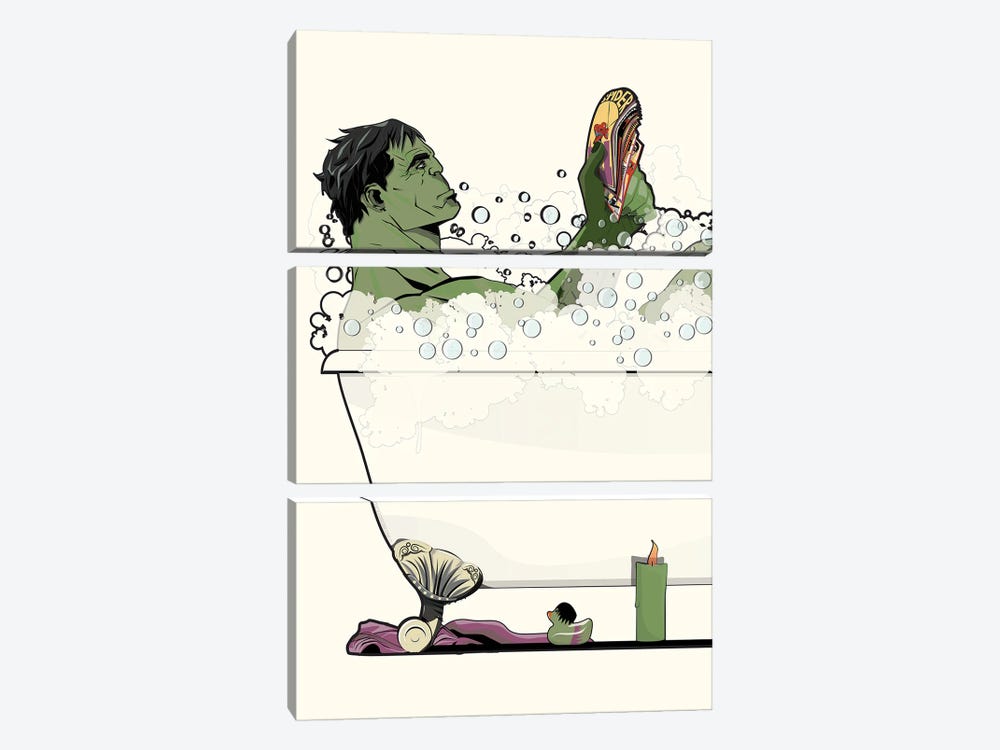 Hulk Bath 2020 by WyattDesign 3-piece Canvas Print
