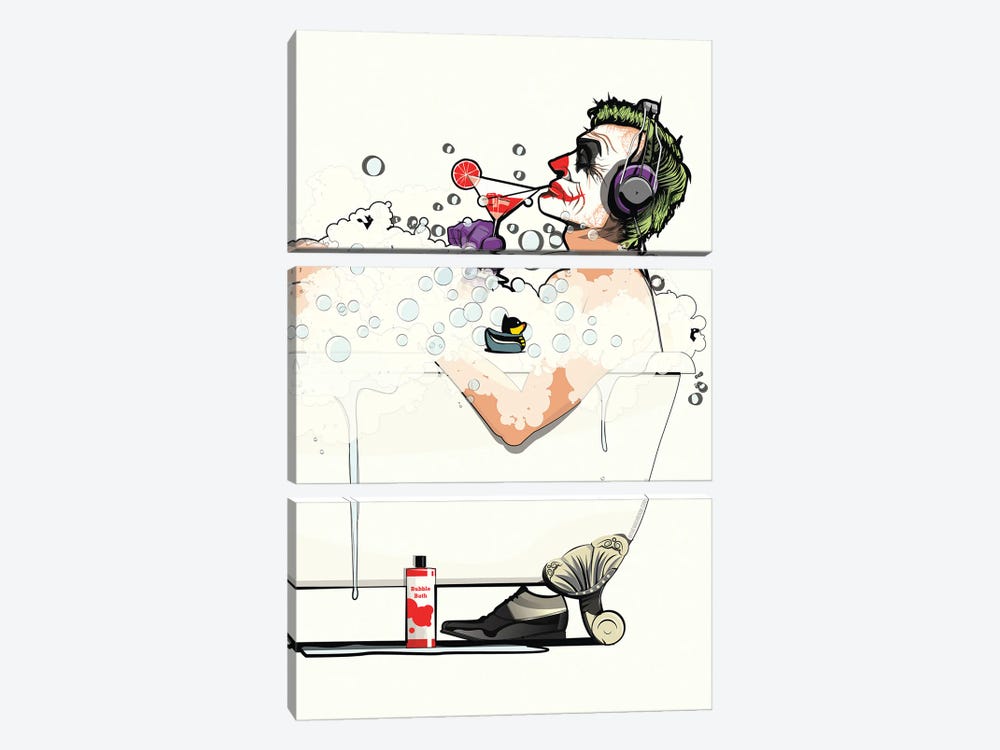 Joker Bath by WyattDesign 3-piece Canvas Wall Art