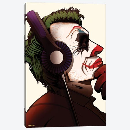 Joker Headphones Canvas Print #WYD67} by WyattDesign Canvas Print