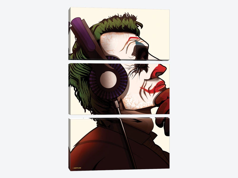 Joker Headphones by WyattDesign 3-piece Canvas Print