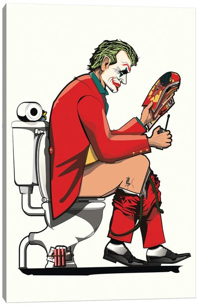 Joker Loo Canvas Art Print - Comic Book Character Art