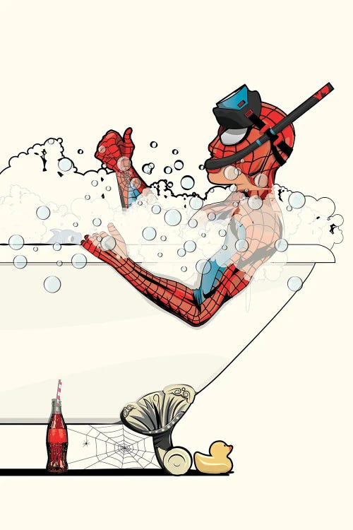 Spiderman Bath by WyattDesign wall art