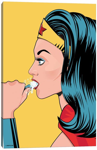 WW Teeth Canvas Art Print - Wonder Woman