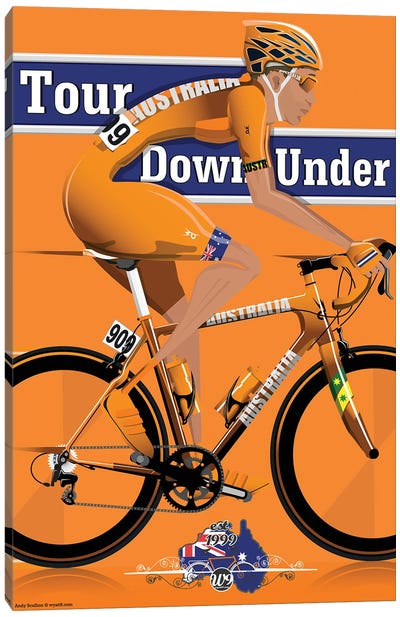 Tour Down Under Cycling Race Canvas Art Print - Sporty Dad