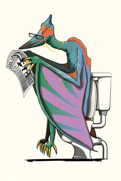 WyattDesign: Dinosaurs Pterodactyl On The Toilet by WyattDesign