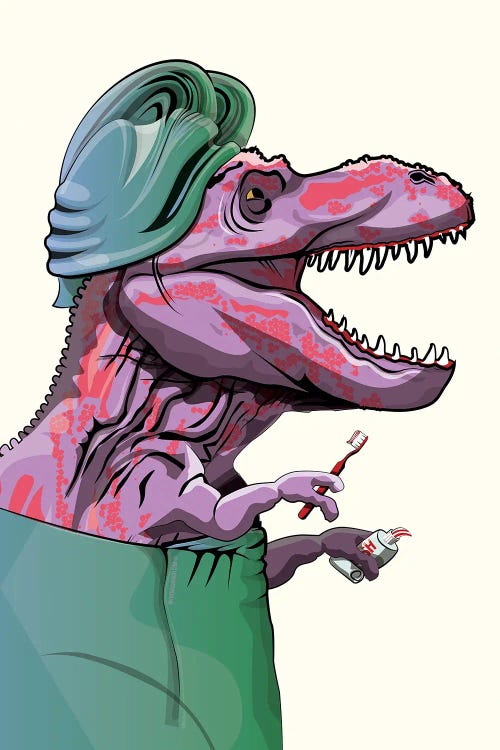 Dinosaur Tyrannosaurus Brushing Teeth