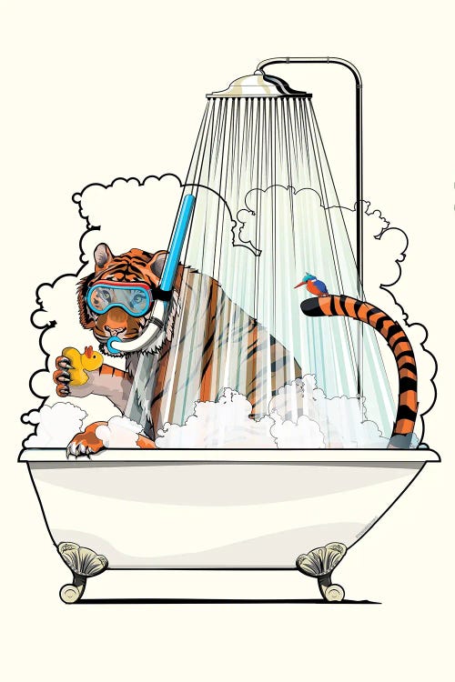 Tiger In The Bath