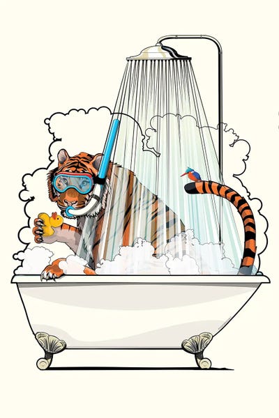 WyattDesign: Tiger In The Bath by WyattDesign