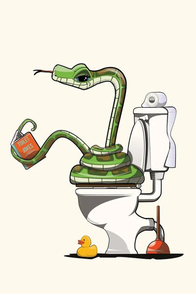 Reading: Snake On The Toilet by WyattDesign