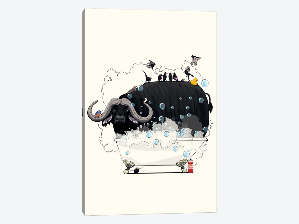 Buffalo In The Bath by WyattDesign 1-piece Canvas Art Print