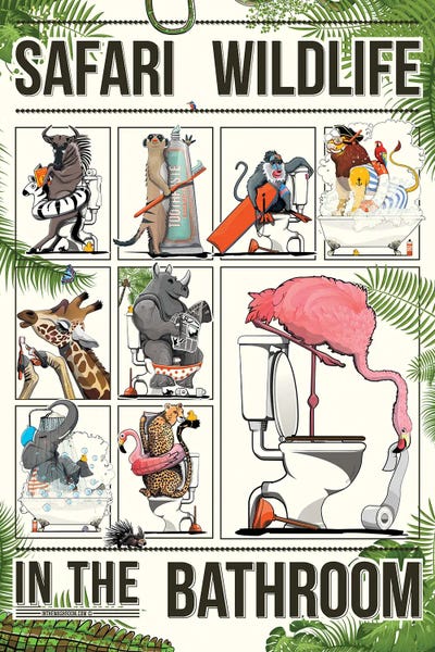 Meerkats: Safari Animals In The Bathroom by WyattDesign