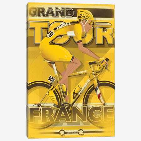 Tour De France Cycling Race Canvas Print #WYD9} by WyattDesign Canvas Artwork