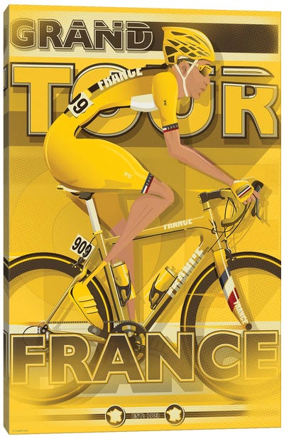 Tour De France Cycling Race Canvas Art Print - Cycling Art