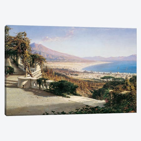 A View Of The Bay Of Naples Canvas Print #WYL1} by William Wyld Canvas Artwork