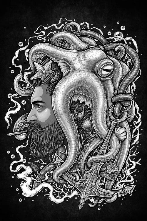Hipster And Sea Animals