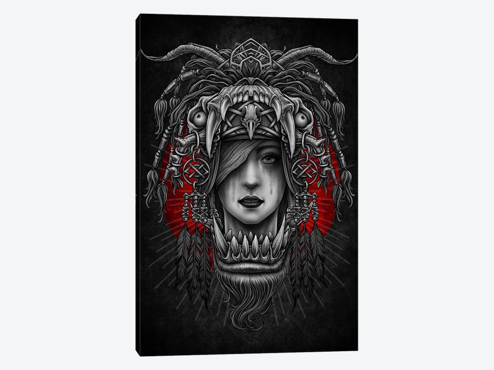 See No Evil Tribal Witch by Winya Sangsorn 1-piece Canvas Print